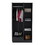 Memphis Wardrobe Armoire with 4-Tier Storage Shelves and 1 Drawer Black B070S00203