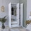 Ohio Armoire Wardrobe with 3-Doors, 2-Drawers, and 4-Tier Shelves White B070S00206