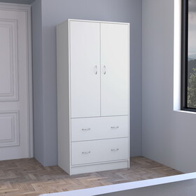 Taly 2-Doors 2-Drawers Armoire White