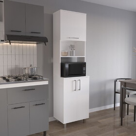 Bombona 80" High Double Cabinet Kitchen Pantry, Storage Cabinet, with Six Shelves for Kitchen, Garage White B070S00357