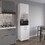 Bombona 80" High Double Cabinet Kitchen Pantry, Storage Cabinet, with Six Shelves for Kitchen, Garage White B070S00357