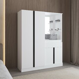 Kamelot Armoire with Double Doors, Hanging Rod and Interior Shelves, White B070S00375