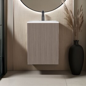 Colton Free Standing Bathroom Vanity with One Door Cabinet and Open Shelf, Modern Compact Sink Cabinet