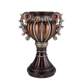 17.5" Tall" Delicata" Urn-Shaped Decorative Vase, Bronze with Silver Accents B072115839