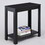 24" Tall Wooden End Table with Black finish B072115844