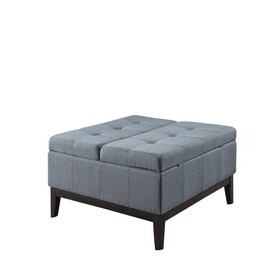 18" Tall Dual Lift Coffee Table with Storage, Blue and Gray B072115849