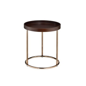 21.75" Espresso Edie Mid-Century Lipped Edge Side Table w/ Copper Legs B072115857