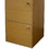 24" Tall 2-Tier Wooden Bookcase / Book Shelf with Doors, Natural Finish B072115888