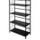 64" Tall 5-Tier Corner Metal Bookcase / Book Shelf, Black finish B072115892