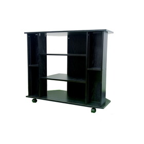 35" x 30" Wooden TV Stand, Black finish B072115894