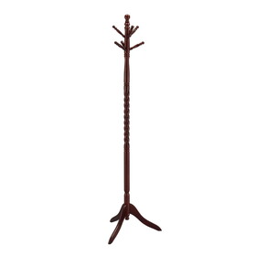 71.5" Tall Wooden Standing Coat Rack" Twist" with Cherry finish B072115909