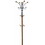 73" Tall Chrome and Wood Coat Rack, Oak finish B072115914