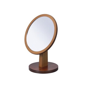 9.5" Tall Polyresin and Wood Make-Up Mirror on a Pedestal, Walnut finish B072115921