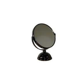 5.5" Diameter Chrome Make-Up Mirror, x7 magnification, Black finish B072115930