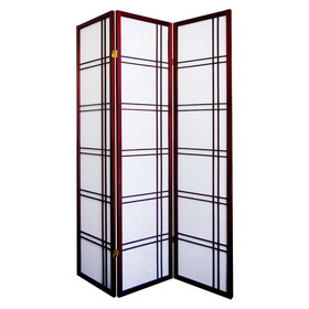 70" Tall 3-Panel Screen / Room Divider"Girard" with Cherry finish B072115962