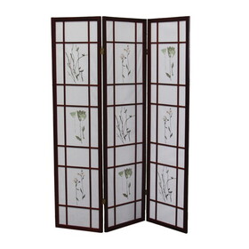 70" Tall 3-Panel Screen / Room Divider"Shoji", Cherry B072115968