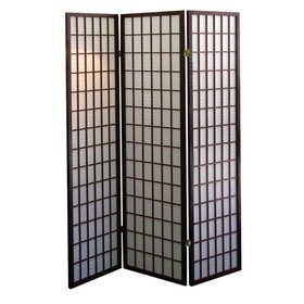 70" Tall 3-Panel Screen / Room Divider, Japanese Style with Cherry finish B072115970