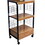 59.5" Tall 4-Tier Microwave Kitchen Cart with Drawer and Outlet, Black and Natural B072115977