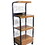 59.5" Tall 4-Tier Microwave Kitchen Cart with Drawer and Outlet, Black and Natural B072115977