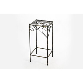 26.18" Large Celtic Clover Square Black / Gold Cast Metal Plant Stand B072115985