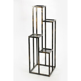 47.25" 4 Tier Black / Gold Cast Metal Plant Stand B072115993