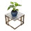 14.5" Granite Marble Black / Gold Plant Stand B072116006