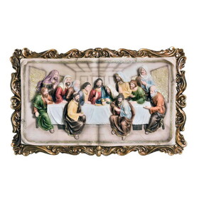 28" Tall Polyresin Decorative Plaque, Last Supper B072116025