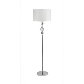 62.5" Tall Metal Floor Lamp" Leona" with Chrome finish and Crystal Accents B072116038