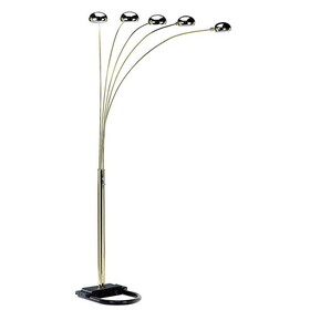 84" Tall Metal Floor Lamp with Polished Brass finish and 5 adjustable Arch Arms B072116042