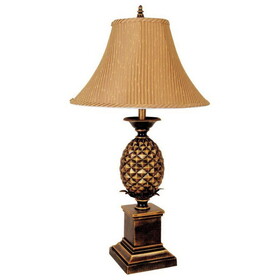 65" Tall Metal Table Lamp with Antique Gold finish, Pineapple design B072116048