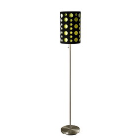 66" Tall Metal Floor Lamp, Retro design with Black and Green Shade B072116049