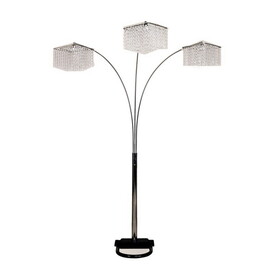 84" Tall Metal Floor Lamp with 3 Crystal Shaded Arches B072116071