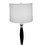 30" Tall Wood and Chrome Table Lamp, White Linen Shade B072116080