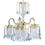 25" Tall Metal Chandelier with Polished Brass Finish and Crystal Accents B072116083