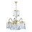 25" Tall Metal Chandelier with Polished Brass Finish and Crystal Accents B072116083