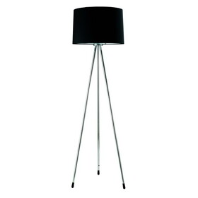 59" Tall Metal Floor Lamp with Black finish, Contemporary Design B072116087