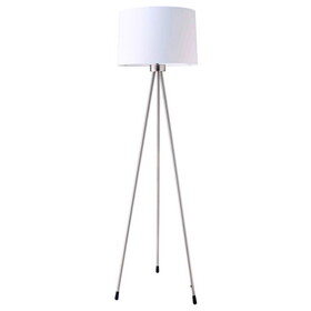 59" Tall Metal Floor Lamp with White finish, Contemporary Design B072116088