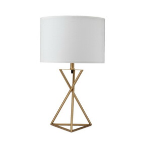 26.25" Tall"Ester" Mid-Century Metal Table Lamp, Hourglass Design, Matte Gold B072116091