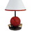 15" Tall Polyresin Accent Table Lamp, Basketball Shaped, Cone Linen Shade B072116094