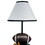 15" Tall Polyresin Accent Table Lamp, Football Shaped, Cone Linen Shade B072116096