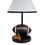 15" Tall Polyresin Accent Table Lamp, Football Shaped, Cone Linen Shade B072116096