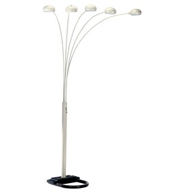 84" Tall Metal Floor Lamp with White finish and 5 adjustable Arch Arms B072116145