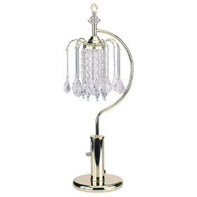 27" Tall Metal Table Lamp with Gold finish, Crystal Chandelier Design B072116150