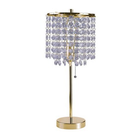 20.25" Tall Metal Table Lamp" Deco Glam" with Gold finish and Crystal Accents B072116164