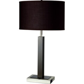 30" Tall Metal and Polyresin Table Lamp with Dark Espresso Finish, Fabric Shade B072116165