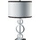 29" Tall Metal Table Lamp with Silver finish, Ring Style, White Round Shade B072116167