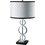 29" Tall Metal Table Lamp with Silver finish, Ring Style, White Round Shade B072116167