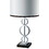 29" Tall Metal Table Lamp with Silver finish, Ring Style, White Round Shade B072116167