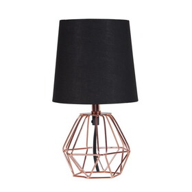 11.25" Copper Metal Table Lamp"Wesley Geometric", Copper B072116179