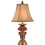 31" Tall Polyresin Table Lamp with Red and Brown finish, Linen Shade B072116194